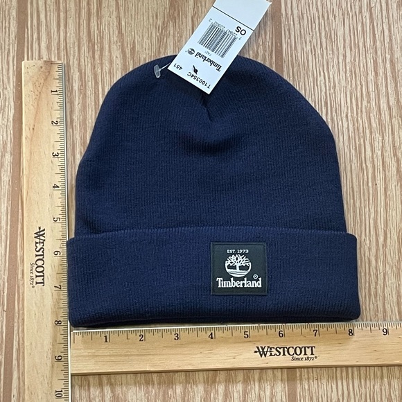 Timberland Men’s Cuffed Beanie Winter Hat Lightweight T100354C 451 Navy NWT - Picture 8 of 14